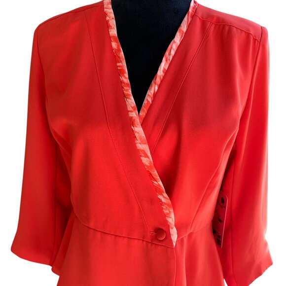 CAbi NWT Grenadine Orange Jane Peplum Jacket #216 Size 4 - Picture 1 of 8